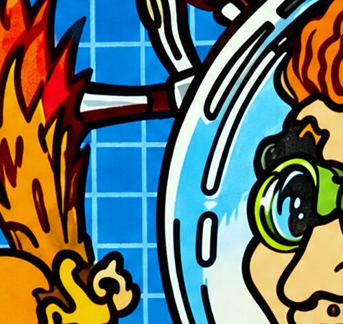 After: the same patch of the remastered playfield, redrawn at 400 pixels per inch.